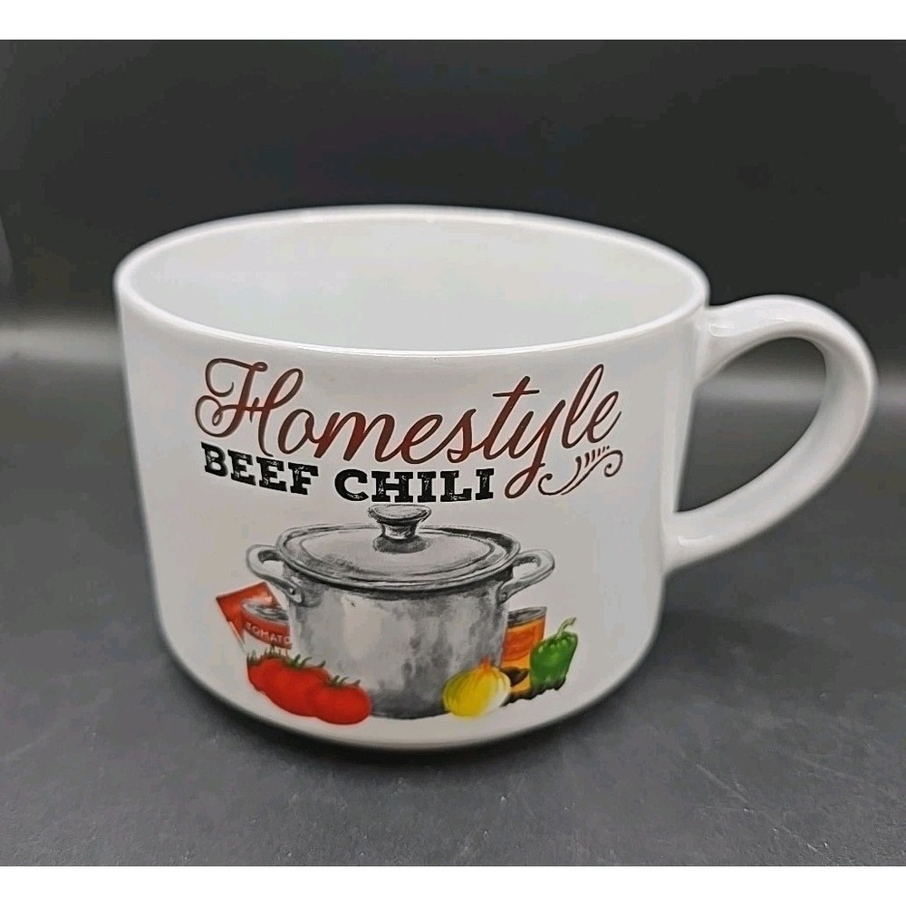 Homestyle Beef Chili BOWL/MUG WITH RECIPE 24 Ounce, NEW